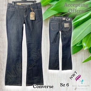 Converse One ⭐️ Star NEW - Sz 6 - bootcut whiskered lightweight Jeans